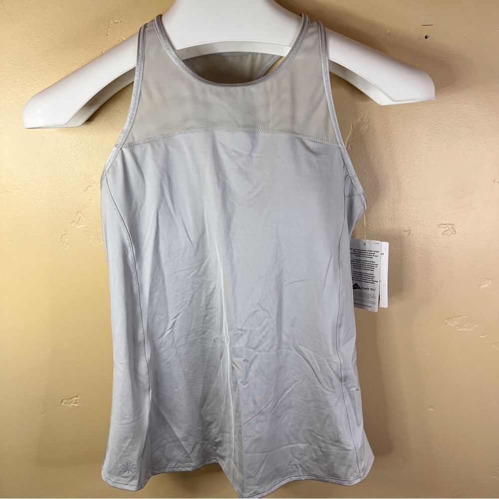 NWT Athleta Mesh Chi Tank Smog Womens Tank Size Medium Activewear Yoga Outdoor